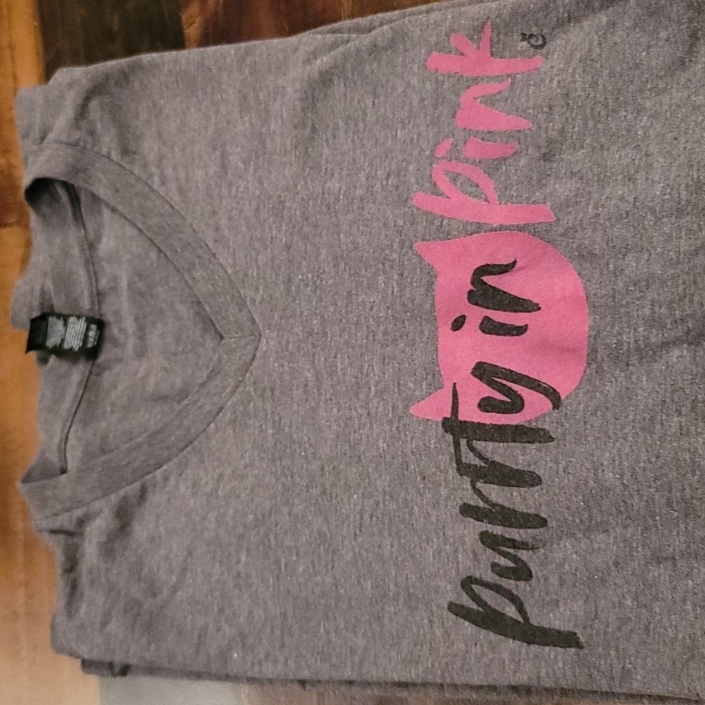 Purrty in Pink women's shirt sleeve V-neck  t-shirt